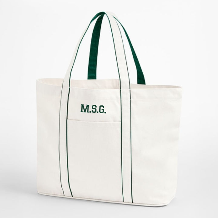 TOTE BAG CONTRAST VERDE OSCURO | BORDADO PERSONALIZADO