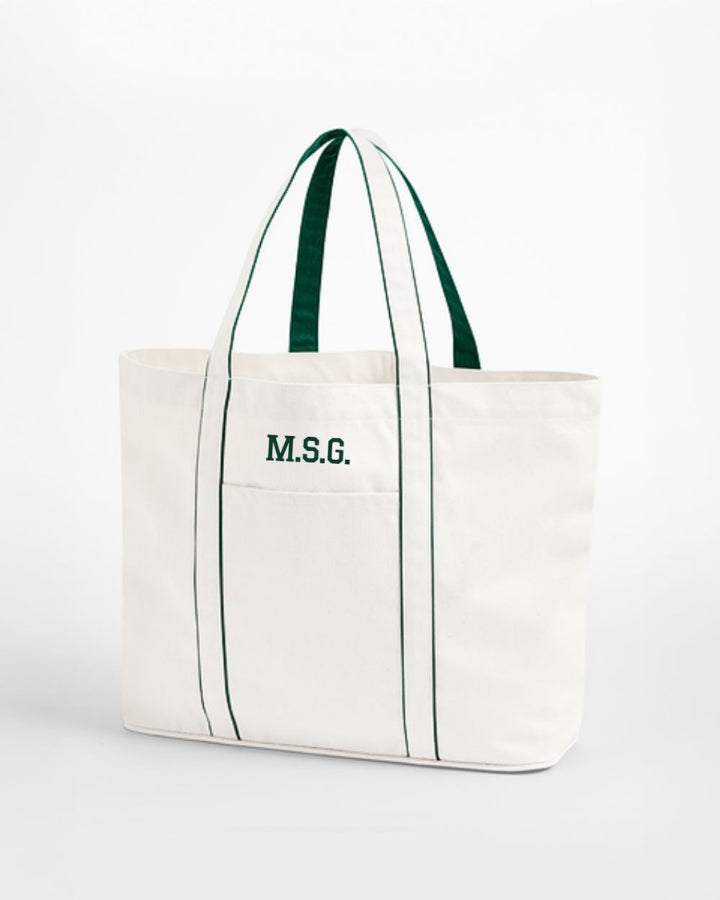TOTE BAG CONTRAST VERDE OSCURO | BORDADO PERSONALIZADO