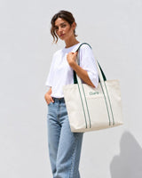 TOTE BAG CONTRAST VERDE OSCURO | BORDADO PERSONALIZADO