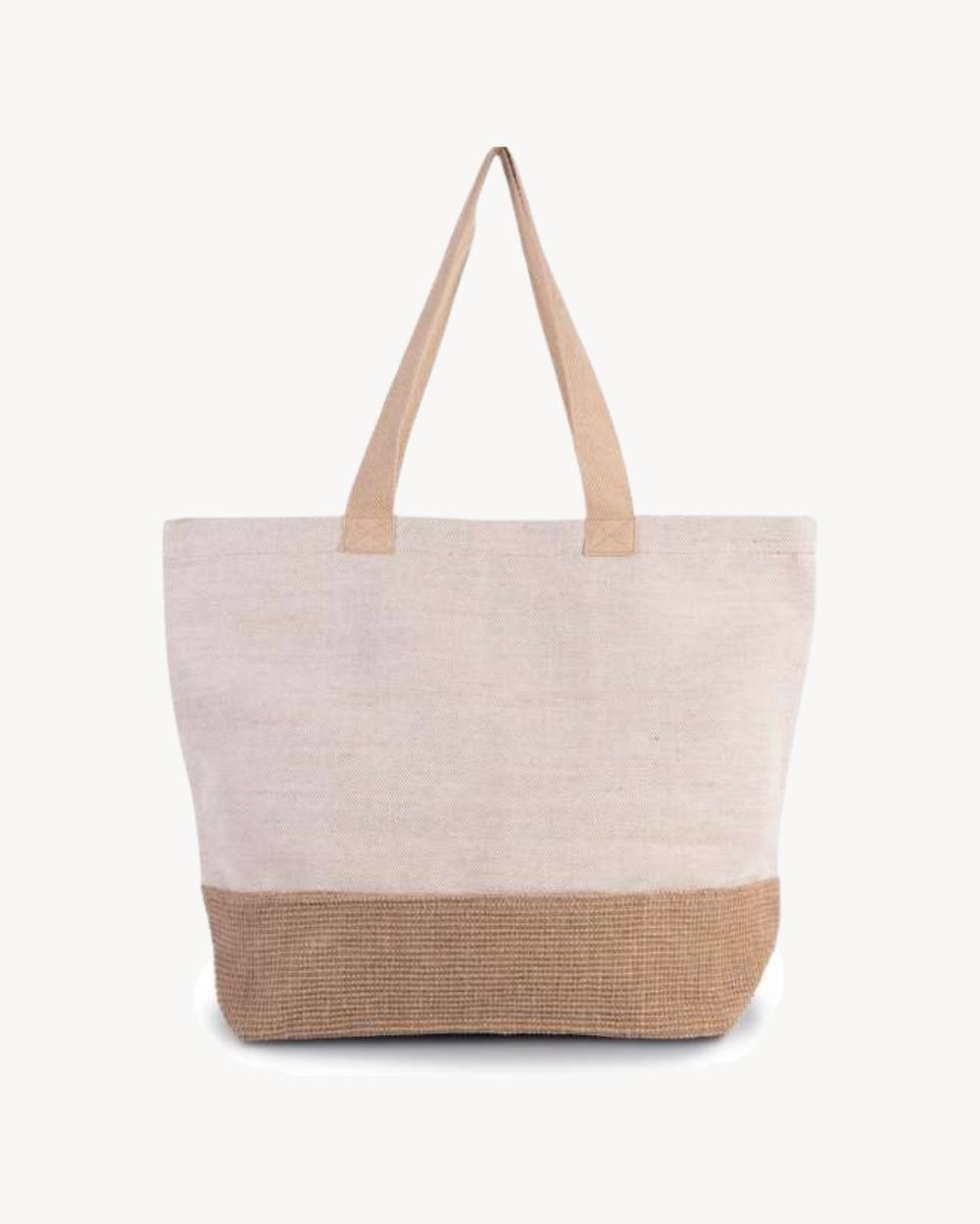 TOTE BAG YUTE BEIGE | PERSONALIZADA