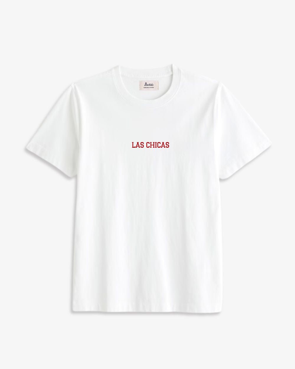 camiseta-blanca-bordado-las chicas-talla-m