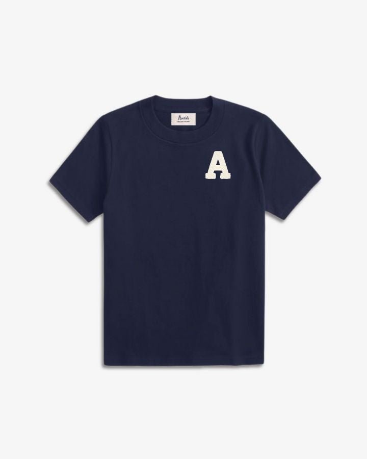 KIDS - NAVY BLUE T-SHIRT | INITIAL MINI CURL