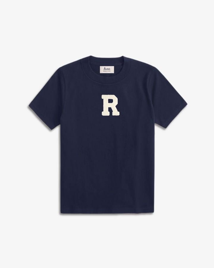 KIDS - NAVY BLUE T-SHIRT | INITIAL MINI CURL