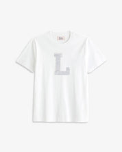 KIDS - CAMISETA BLANCA | INICIAL LENTEJUELAS PLATEADAS