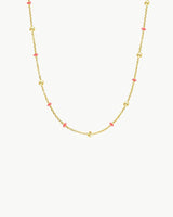 GOLD-PLATED CORAL BEADED NECKLACE