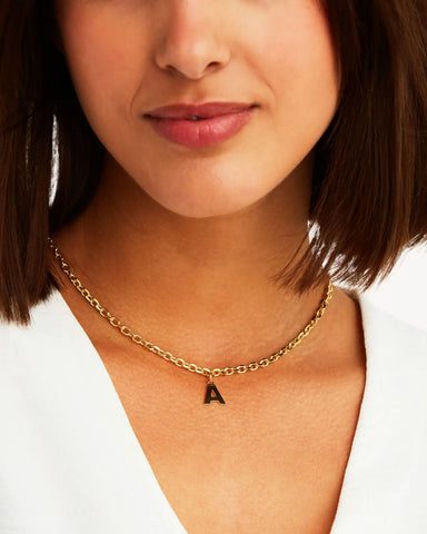 THICK GOLD LINK NECKLACE | MIDI INITIAL