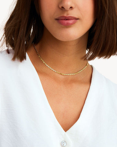BRAIDED LINK NECKLACE | GOLD