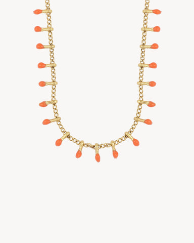 CORAL TEARS NECKLACE | GOLDEN STEEL