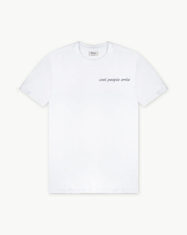 WHITE T-SHIRT "cool people smile"