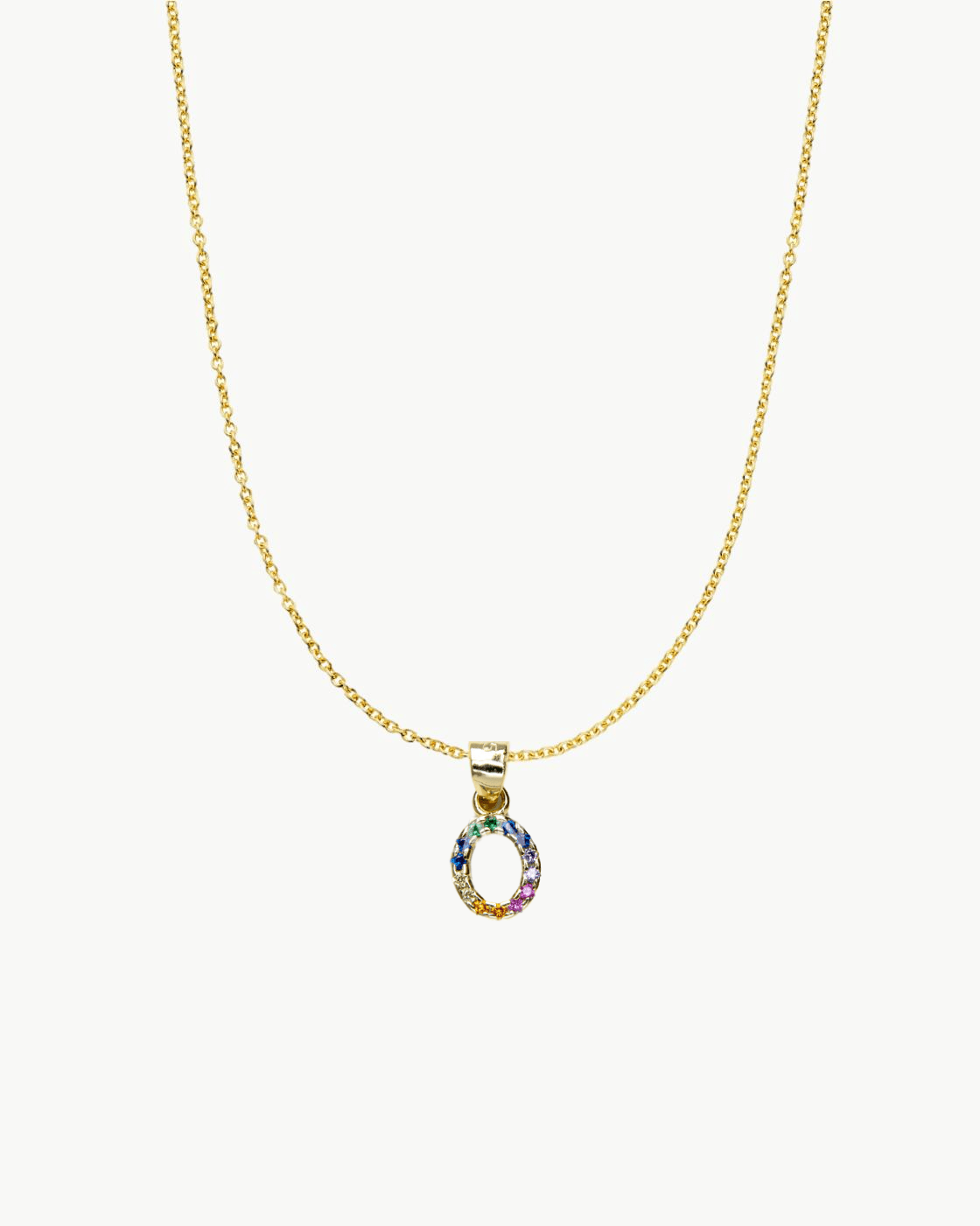 O - COLLAR INICIAL CIRCONITAS COLORES | LETRA -O-