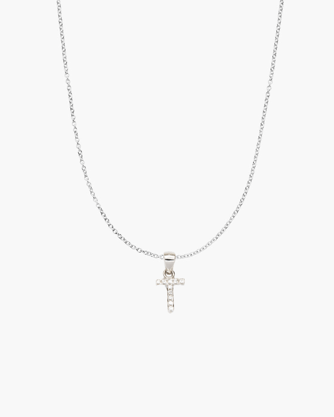 T - COLLAR INICIAL CIRCONITAS BLANCAS | LETRA -T-