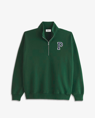 DARK GREEN ZIPPER SWEATSHIRT | INITIAL MINI