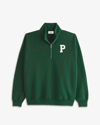 DARK GREEN ZIPPER SWEATSHIRT | INITIAL MINI