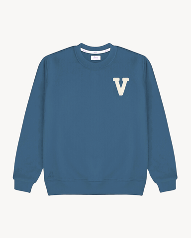 INDIGO BLUE SWEATSHIRT | INITIAL MINI CURL