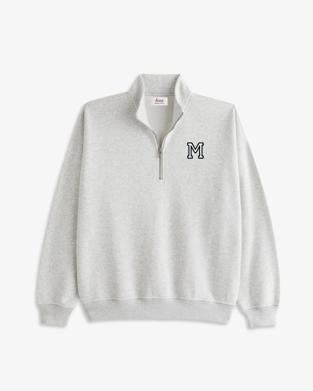 SUDADERA ZIPPER UNISEX GREY | INICIAL