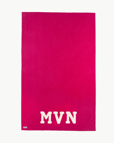 FUCHSIA TOWEL | ONE OR MORE LARGE CURL INITIALS