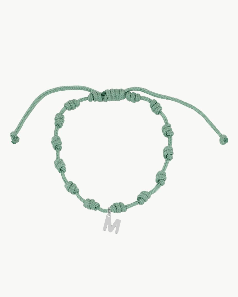 PULSERA NUDOS VERDE | INICIAL MINI