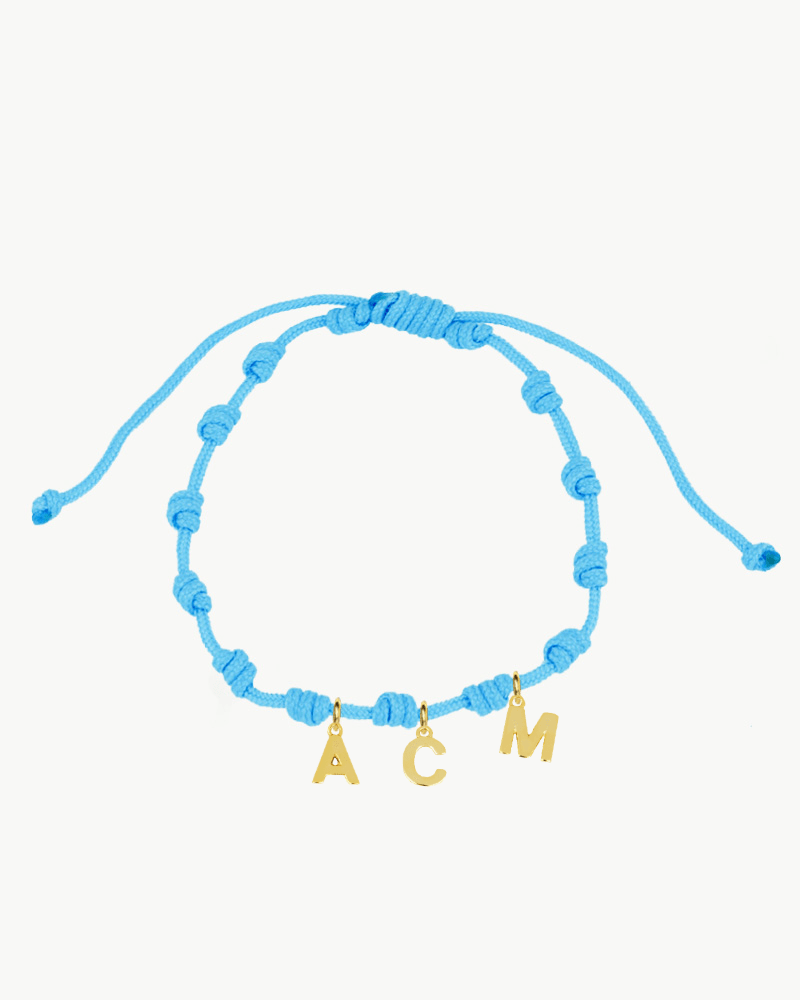 PULSERA NUDOS LIGHT BLUE | INICIAL MINI