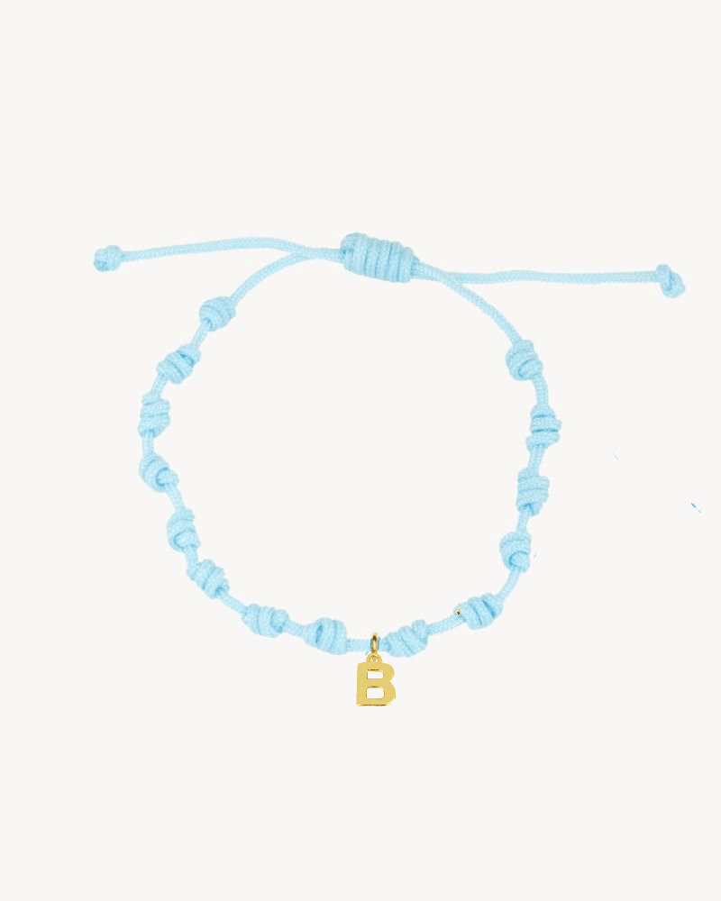 LIGHT BLUE KNOT BRACELET | MINI INITIAL