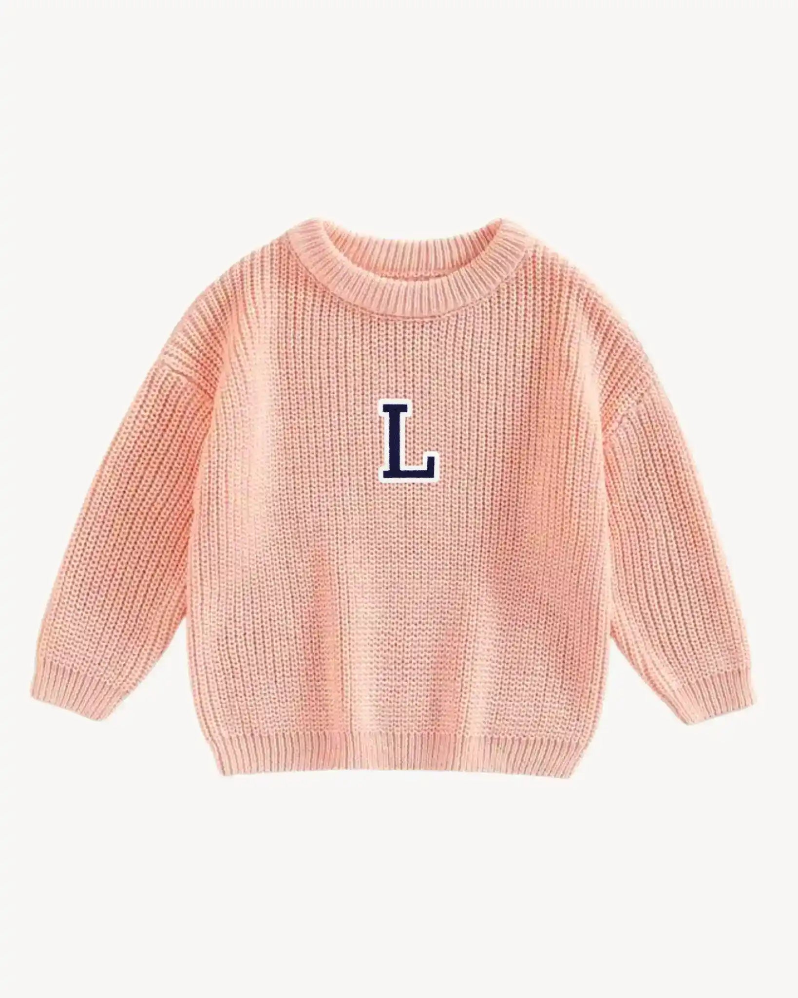 KIDS - BEIGE JERSEY | NAVY BLUE INITIAL