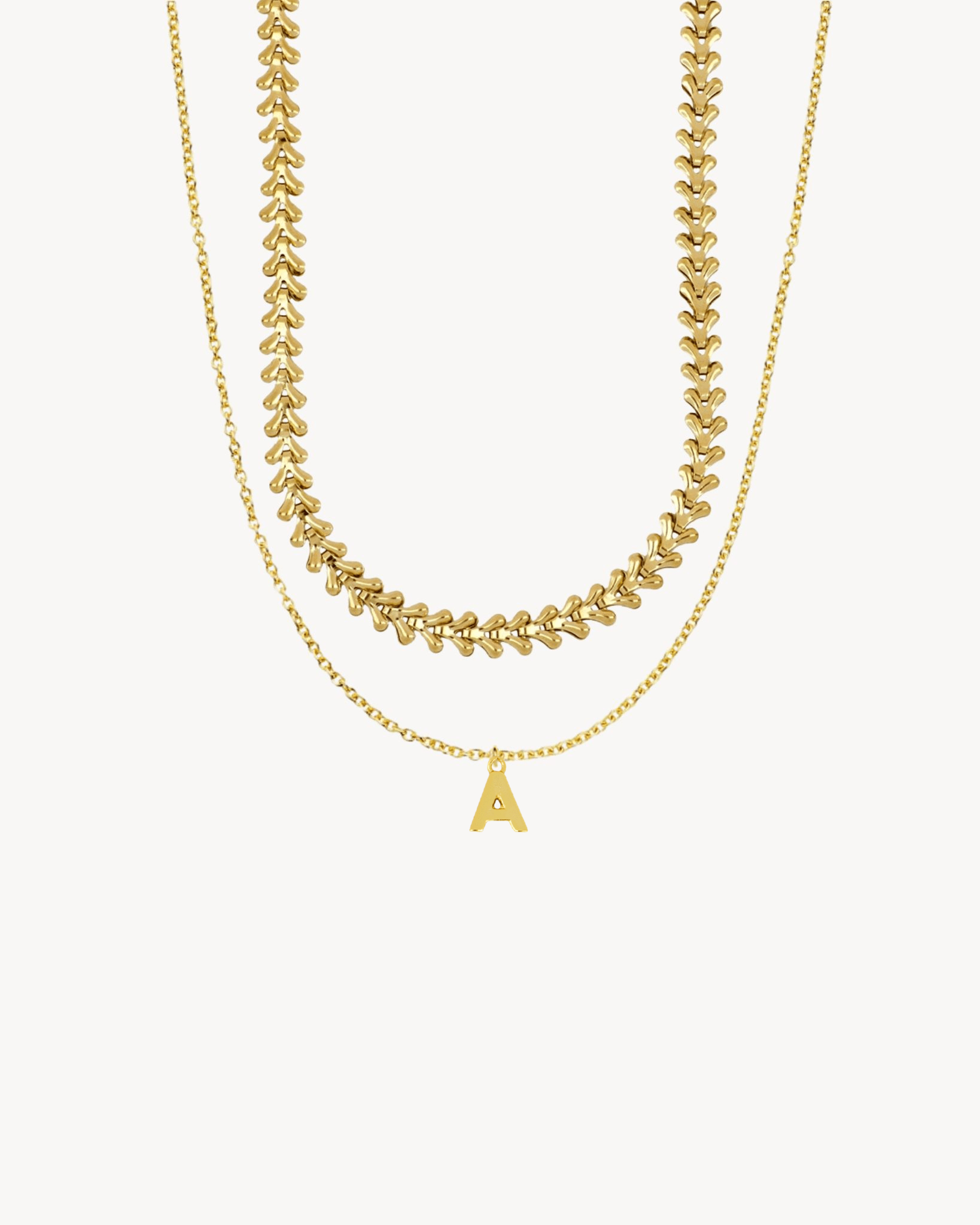 PACK | SPIKE NECKLACE + MINI GOLD INITIAL