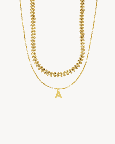 PACK | SPIKE NECKLACE + MINI GOLD INITIAL