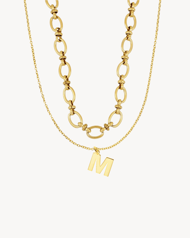 PACK | XL GOLD LINKS + GOLD MIDI INITIAL