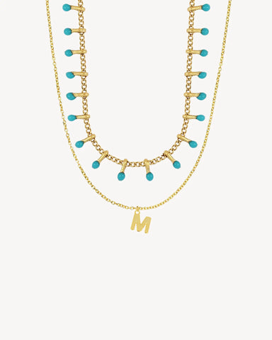 PACK | TURQUOISE TEARS + MINI GOLD INITIAL