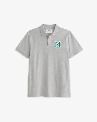 KIDS - GREY POLO SHIRT | INITIAL MICRO CLASSIC GREEM