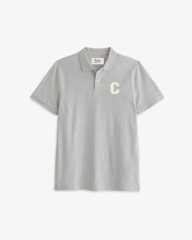 KIDS - GREY POLO SHIRT | INITIAL MICRO CURL