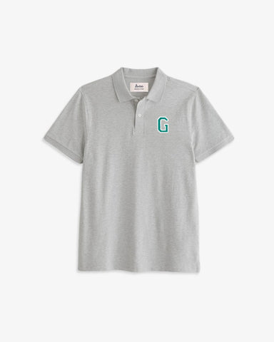 KIDS - GREY POLO SHIRT | INITIAL MICRO CLASSIC GREEM