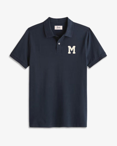 NAVY BLUE POLO SHIRT | INITIAL MICRO CURL