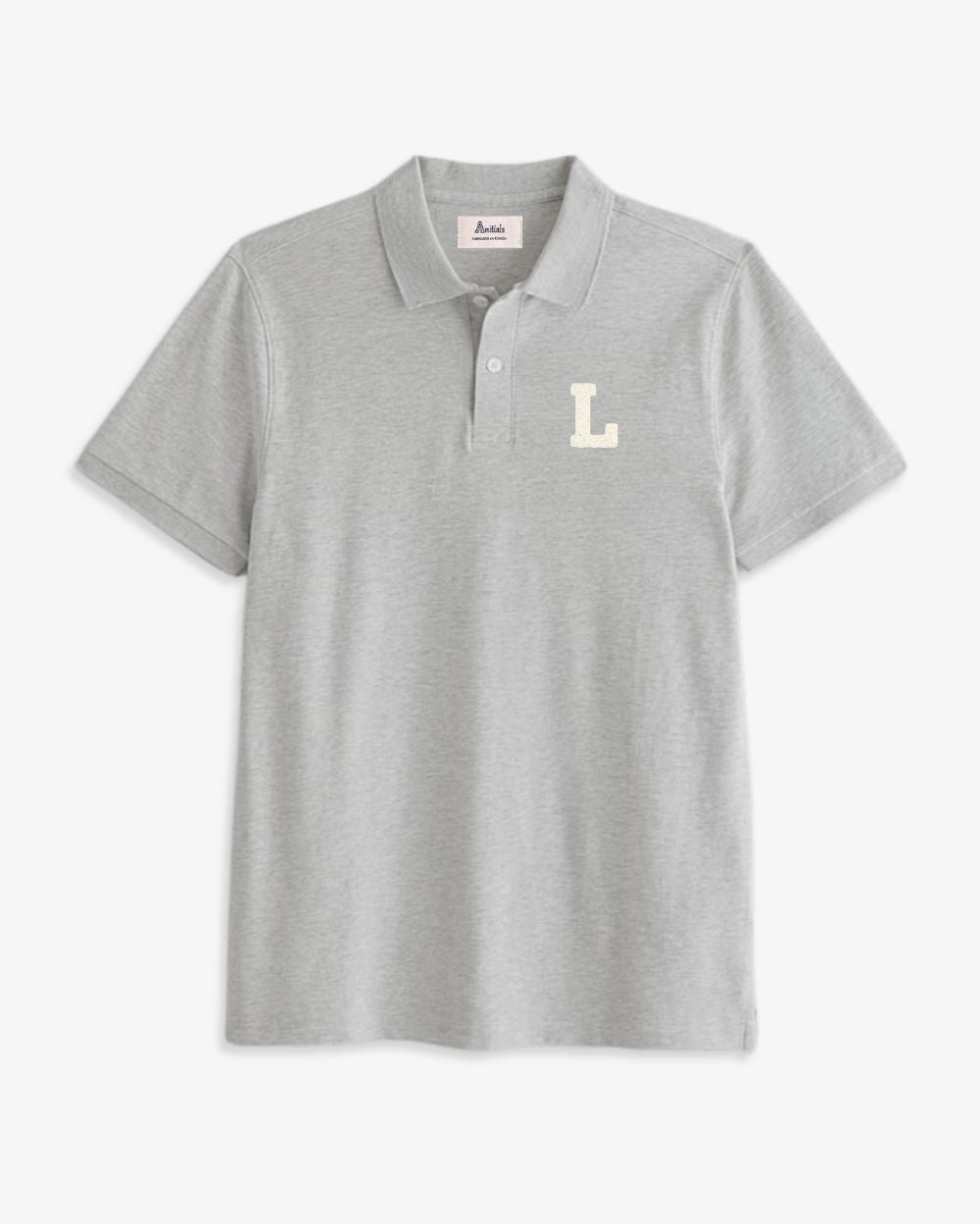 GREY POLO SHIRT | INITIAL MICRO CURL