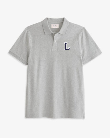 GREY POLO SHIRT | INITIAL MICRO CLASSIC