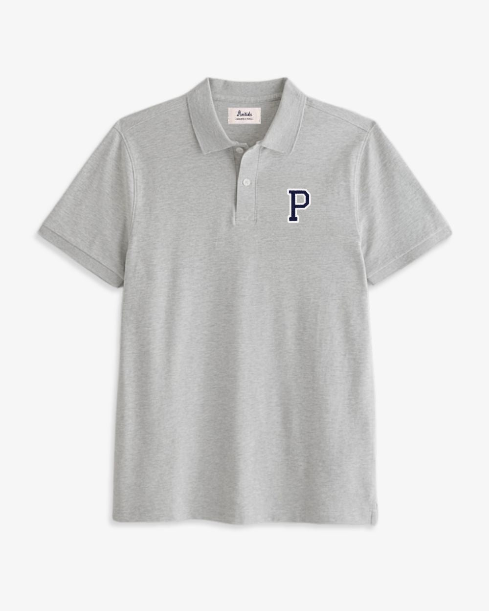 GREY POLO SHIRT | INITIAL MICRO CLASSIC