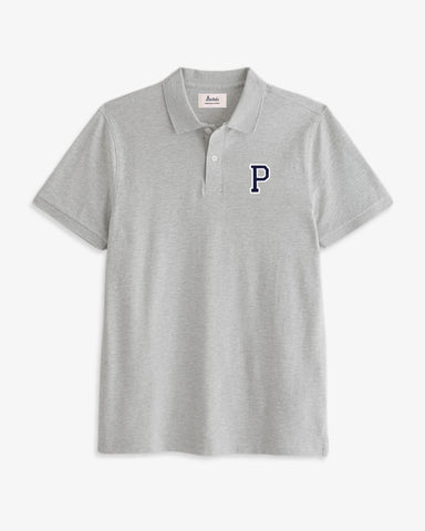 GREY POLO SHIRT | INITIAL MICRO CLASSIC