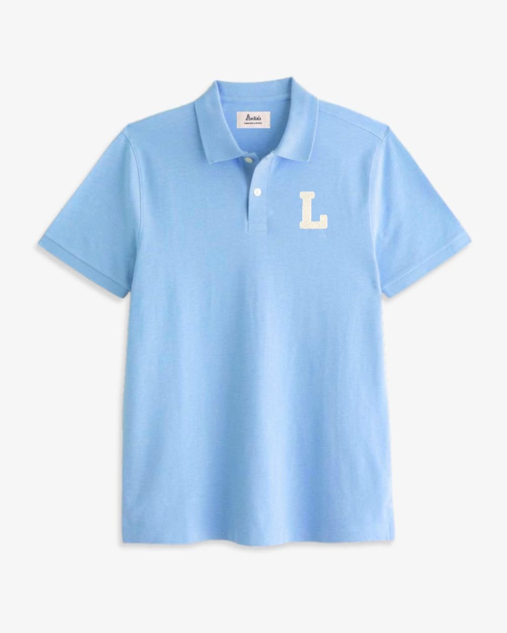 LIGHT BLUE POLO SHIRT | INITIAL MICRO CURL