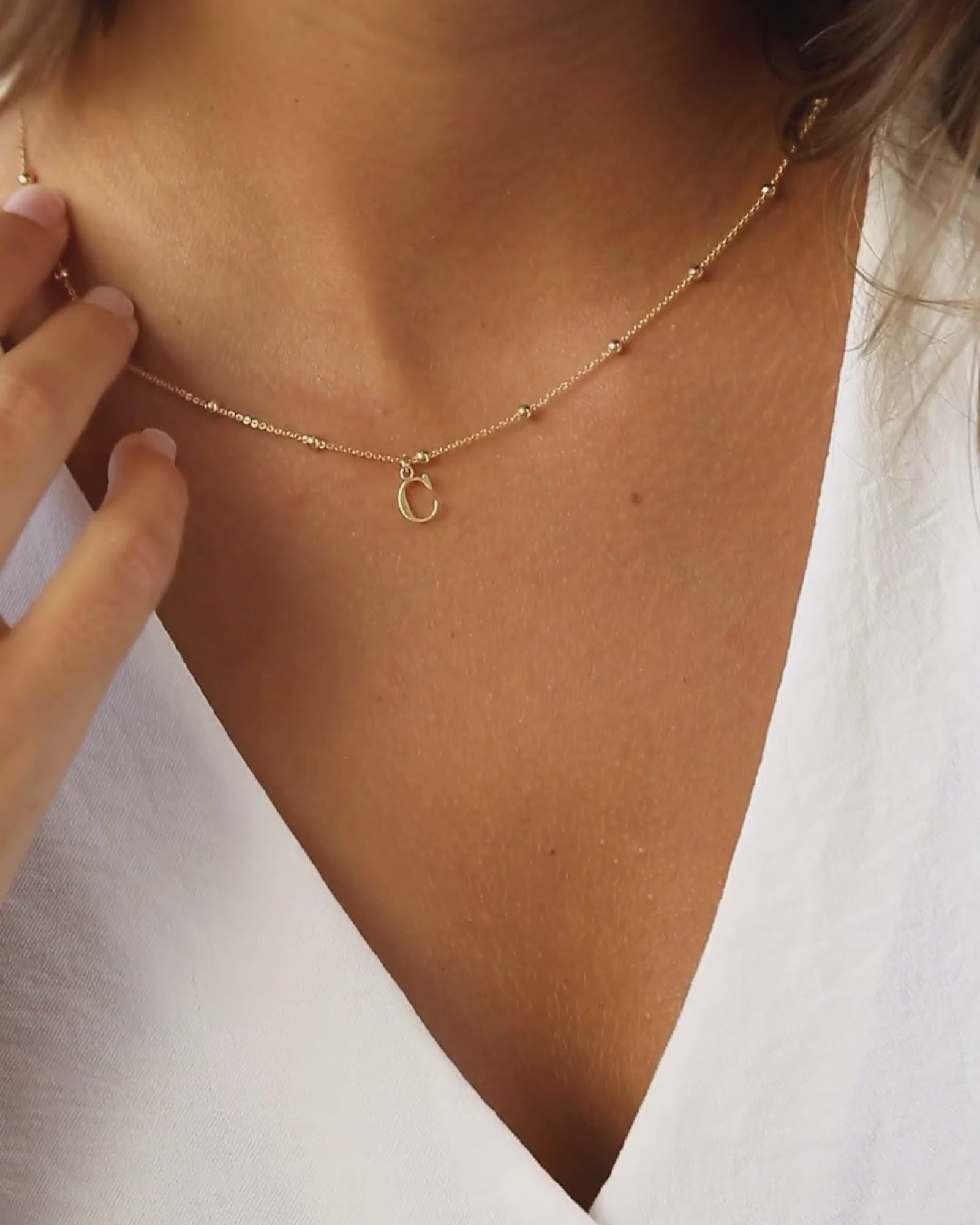 GOLD-PLATED BEADS NECKLACE | ONE OR MORE MINI INITIALS