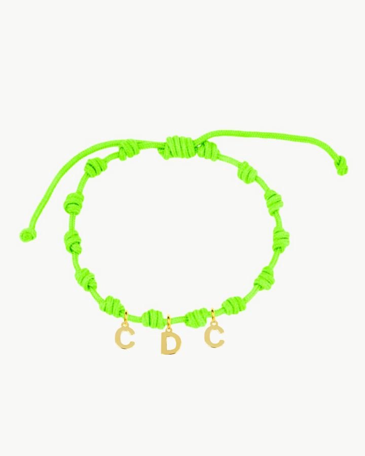 PULSERA NUDOS LIMA FLUOR | INICIAL MINI