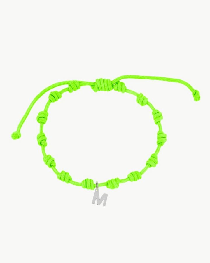 PULSERA NUDOS LIMA FLUOR | INICIAL MINI