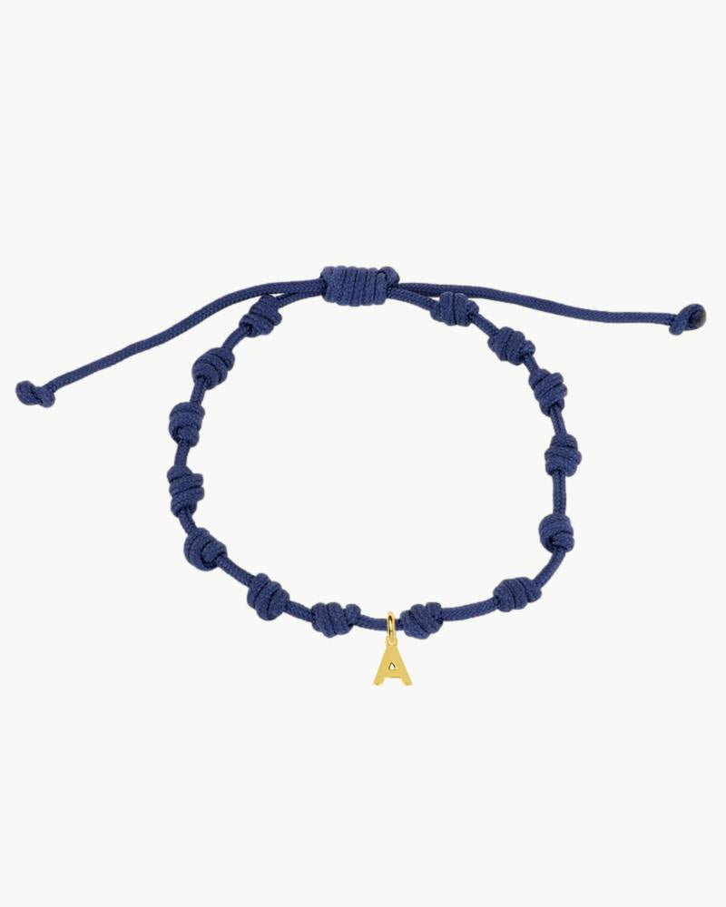 PULSERA NUDOS AZUL MARINO | INICIAL MINI