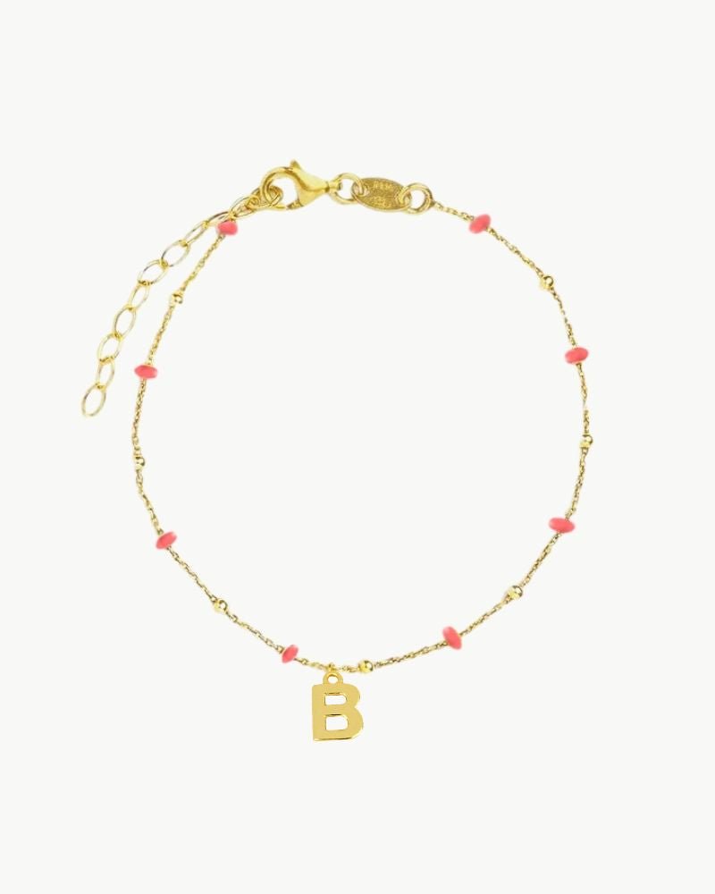 PULSERA BOLITAS CORAL | INICIAL MINI