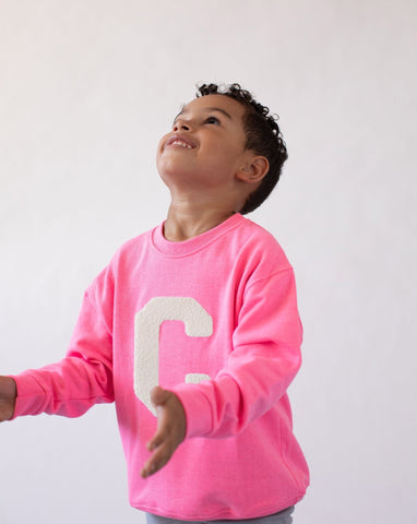 KIDS - SUDADERA FUCSIA | INICIAL GRANDE RIZO