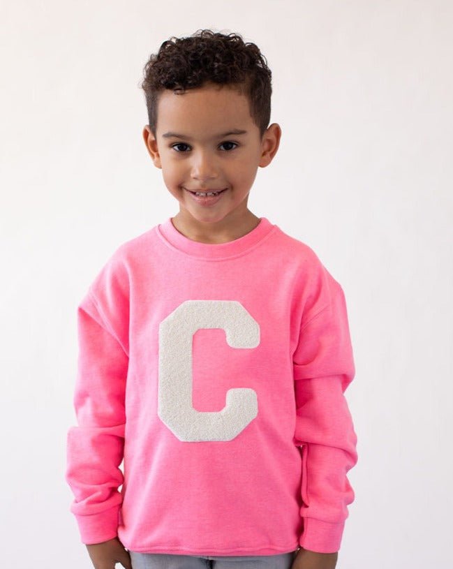 KINDER - FUCHSIA SWEATSHIRT | INITIALE GROSSE CURL