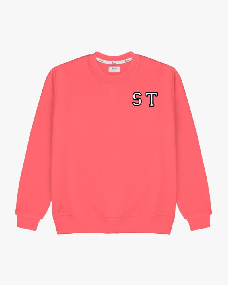 CORAL SWEATSHIRT | DOUBLE INITIAL MICRO