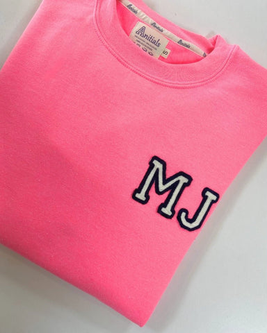 FUCHSIA SWEATSHIRT | DOUBLE INITIAL MICRO