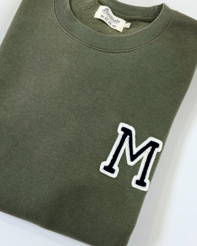 SUDADERA VERDE OLIVA | INICIAL MINI