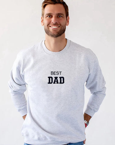 GREY SWEATSHIRT | "BEST DAD" EMBROIDERY