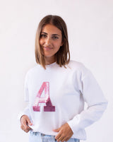SUDADERA BLANCA | INICIAL LENTEJUELAS
