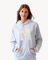 SUDADERA HOODIE GRIS | INICIAL GRANDE RIZO